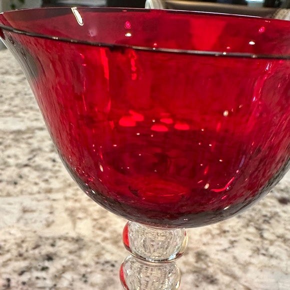 Antique Cranberry Champagne Coup Glasses Set of 4 - Picture 5 of 7